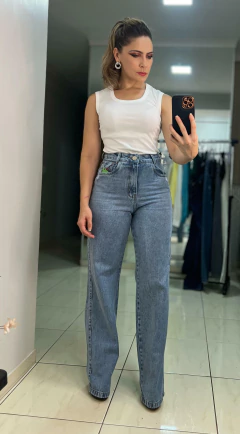 Calça JEANS Wide Leg 100% Algodão - comprar online