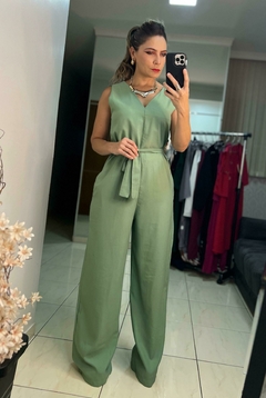 V-Neck Tank-Style Wide-Leg Jumpsuit on internet