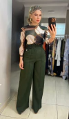 Calça Pantalona em Linho Rústico – Elegância e Conforto - comprar online