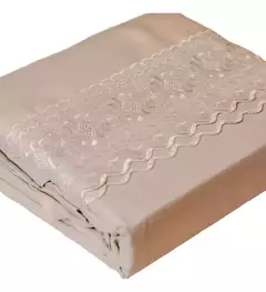 JUEGO DE SABANAS KING SIZE. CON EMBOZO BORDADO AL TONO