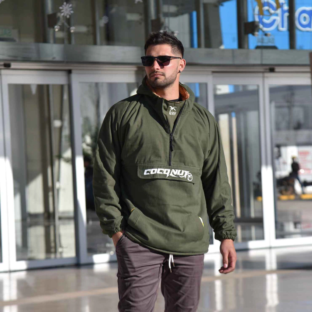 ANORAK CORDERITO OVERSIZE VERDE MILITAR