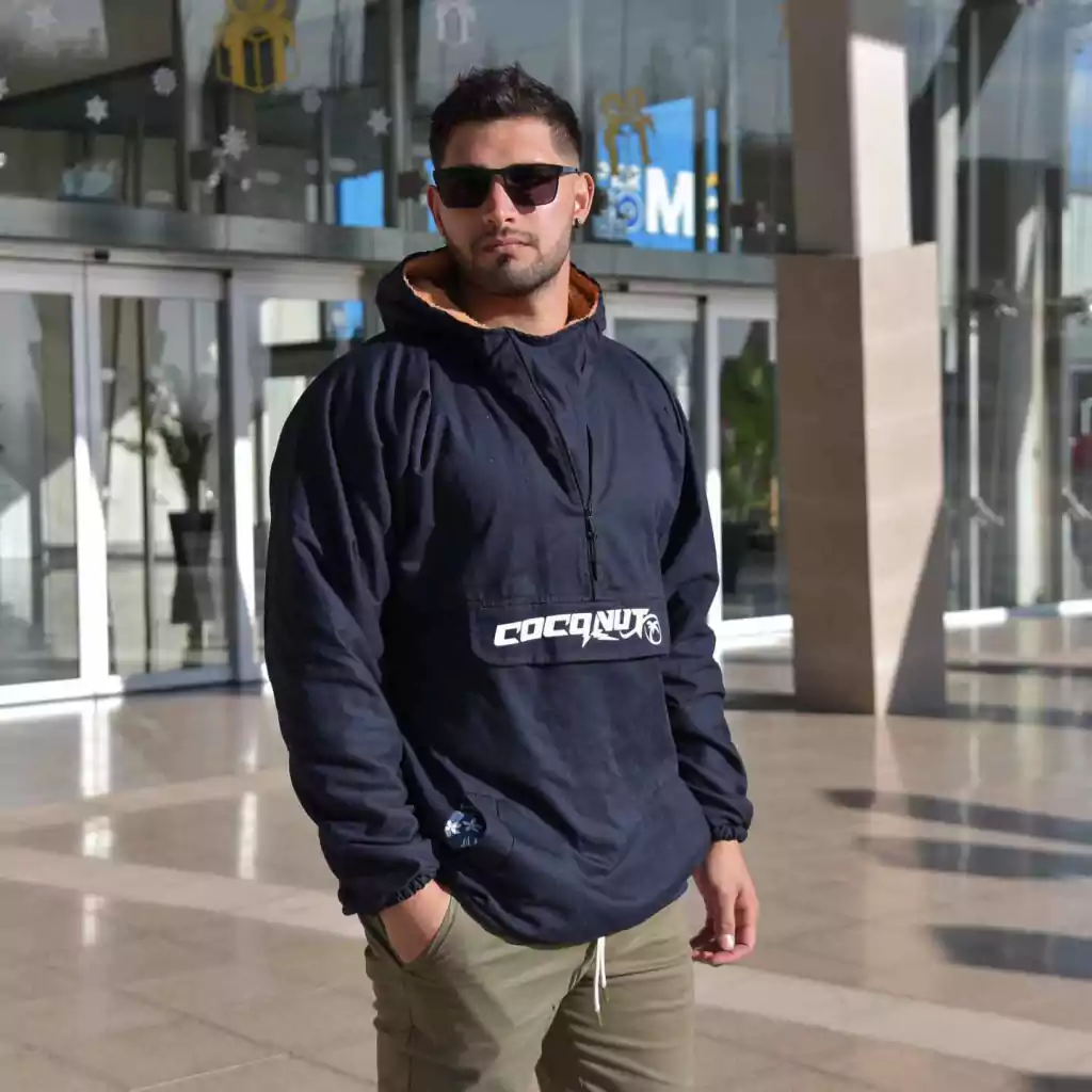 ANORAK CORDERITO OVERSIZE AZUL NAVY