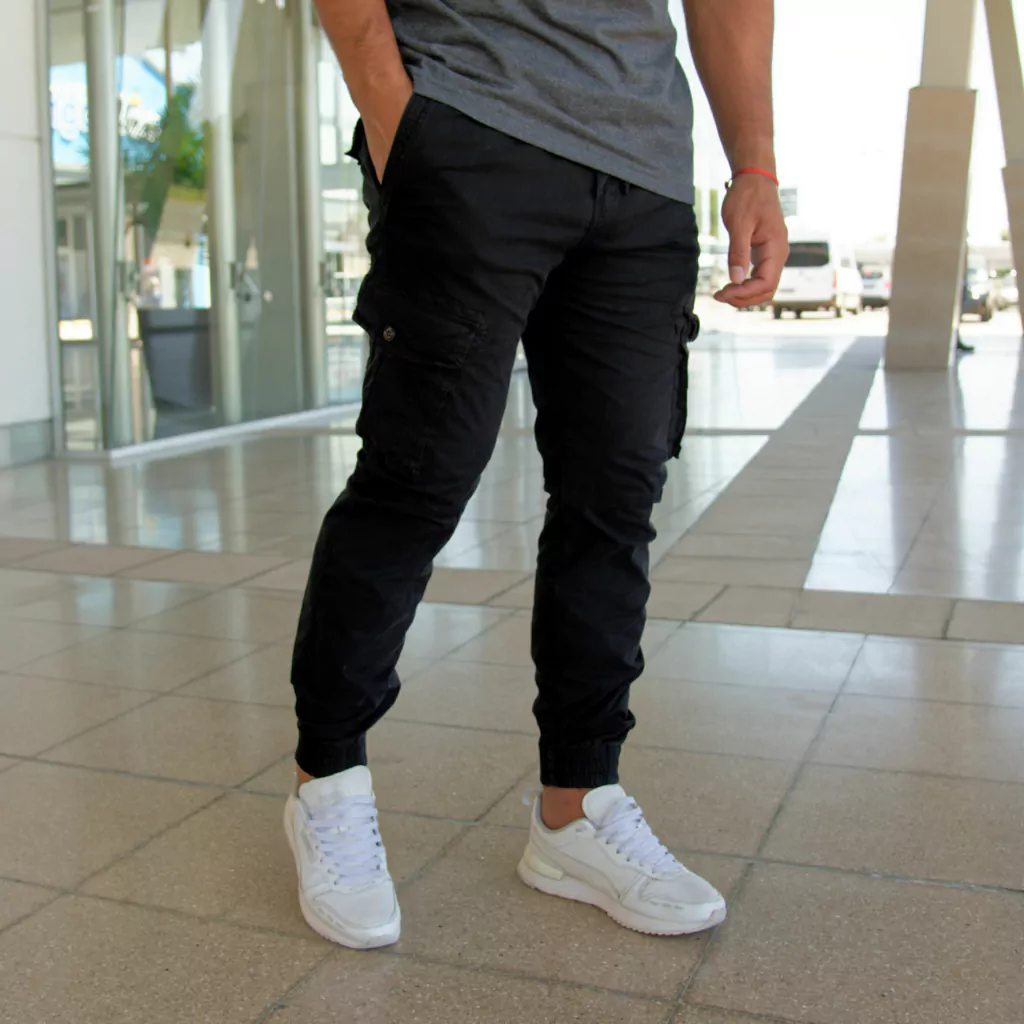 pantalon jogger cargo premium dri fit color black super black