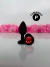 Plug Anal P de Silicone Joia Redonda Preto com Vermelho - comprar online