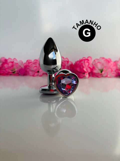 Plug Anal G de Aço Joia Coração Lilás - comprar online