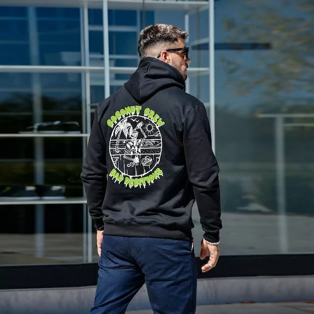 buzo oversize premiun color gris snow skull drink
