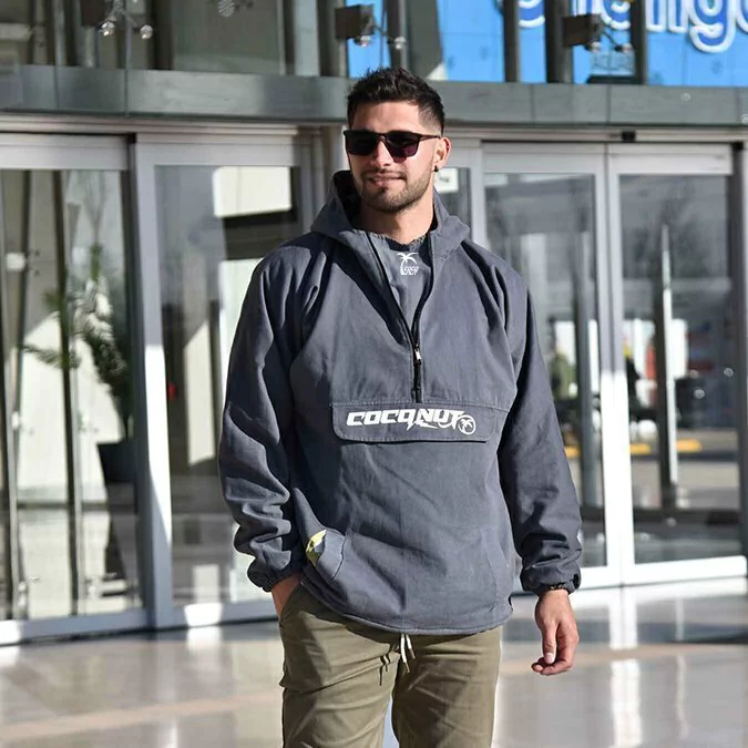 ANORAK SHERPA oversize GRIS TOPO