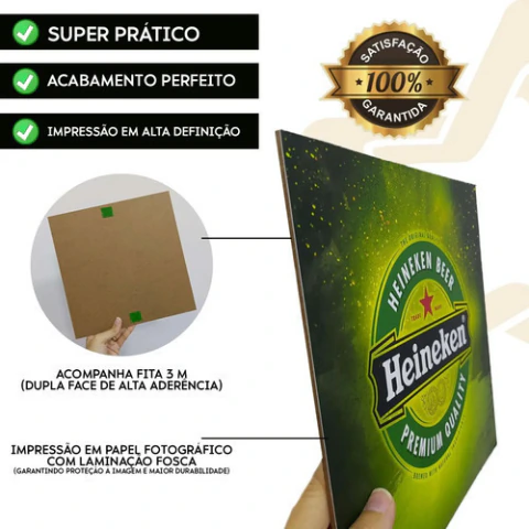 Kit 3 Quadros Decorativos 25x25 - Churrasco bebida e vintage