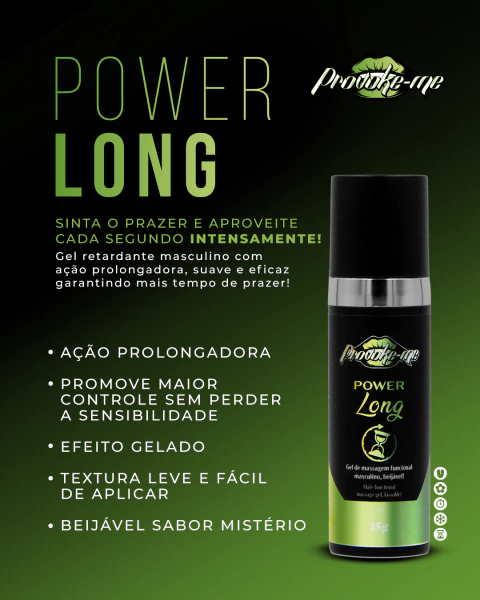 Gel Masculino Prolongador - aumenta tempo na partida power long - comprar online