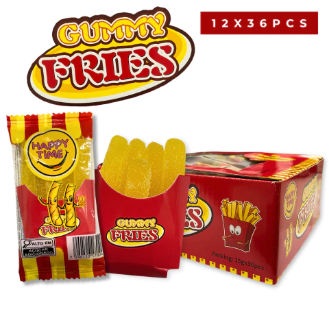 Display Bala de Goma Happy Time Batata Frita 15gx36 pcs