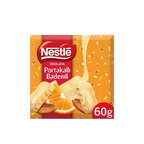 Chocolate Branco Nestlé com Pedaços de Laranja e Amêndoa 60g