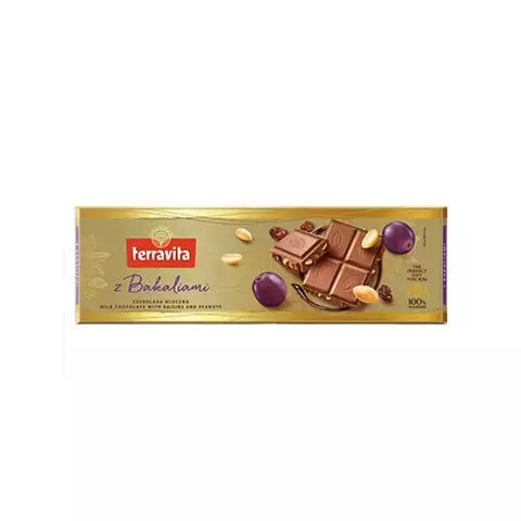 Barra de Chocolate Terravita - Passas e amendoim 225g