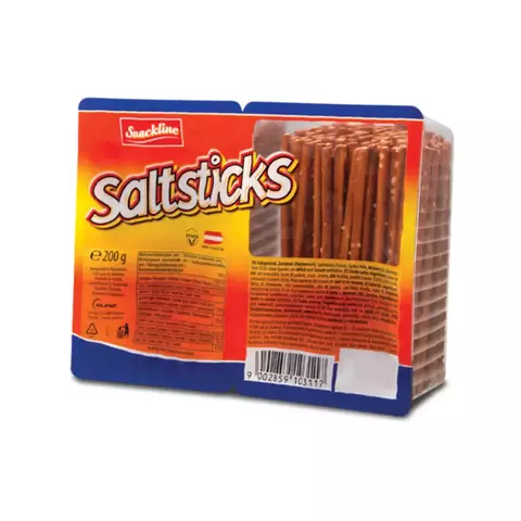 Mini estojo de palitos de pretzel com sal 200g Snackline