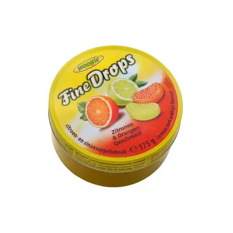 Balas Fine Drops Sabor Laranja e Limão Woogie 175g