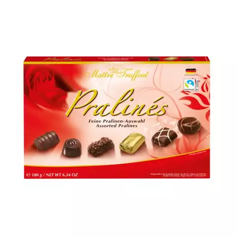 Caixa vermelha de bombons sortidos Maitre Truffout 180g