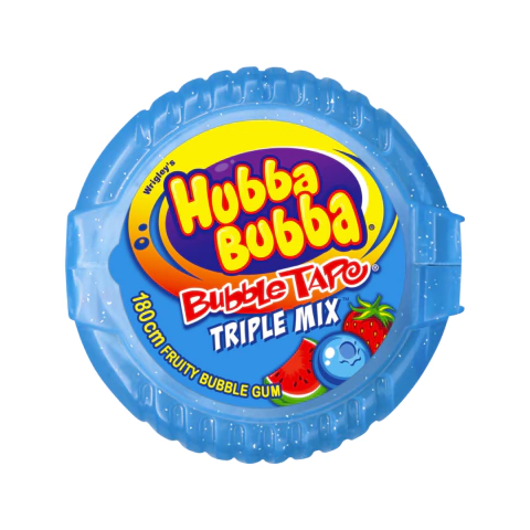 Rolo de chicletes Hubba Bubba sabor frutas variadas 56gr