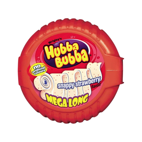 Rolo de chicletes Hubba Bubba sabor morango 56gr