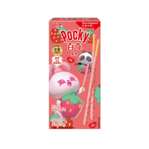 LITTLE RABBIT - POCKY LEITE COM MORANGO 35g