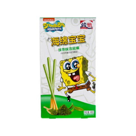 BOB ESPONJA - BISCOITO FORMATO DE PALITO SABOR MATCHA 48g