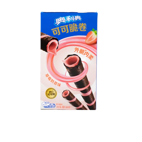 OREO COCOA CRISP ROLL 50G STRAWBERRY SHAKE FLAVOR
