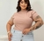 Blusa Básica Anarruga Nude Plus Size