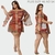 Vestido Macaquinho Manga Fenda Estampa Plus Size - comprar online
