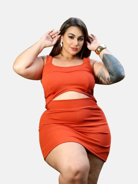 Macaquinho Montaria Terracota Plus Size - comprar online