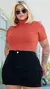 Saia Jeans Cargo Preta Plus Size