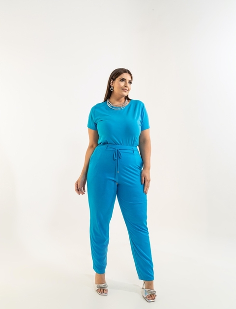 CALÇA AMARRAÇÃO EM MALHA CANELADA