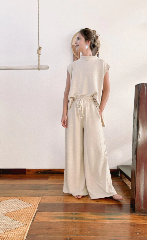 Pantalona Bolso Natural Cru