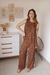 CONJUNTO animal print- Pantalona Fenda Lateral + Regata assimétrica