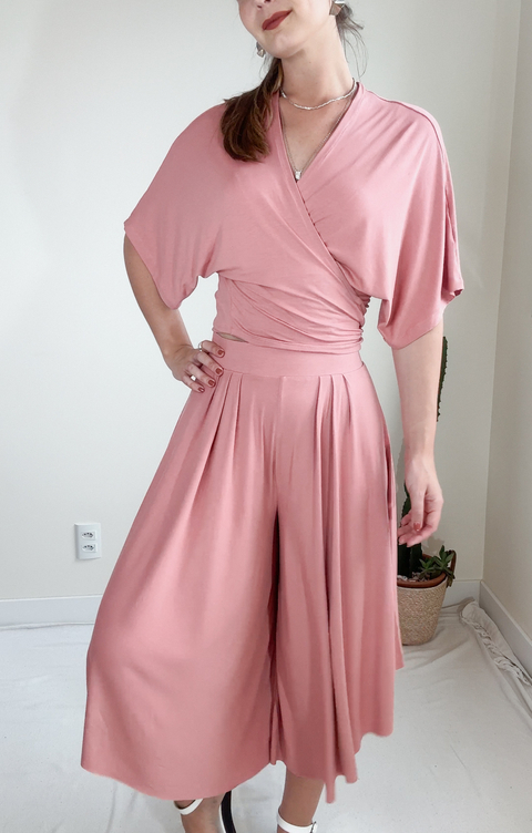 Blusa Transpassada Rosa - comprar online