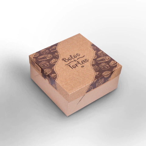 Caixa para Bolo Alto "Bolos e Tortas" KRAFT (4 Tamanhos) - 10 unidades