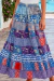 Boho Chic: Saia Longa com estampa Patchwork Seda Indiana Ravena Gold
