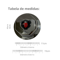 Par Sobre Tampa Cromada Cubo Dianteira SC S5 NTG Com Emblema
