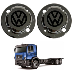 Sobre Tampa Cromada Cubo VW Constellation Com Emblema - Rubinho Auto Peças