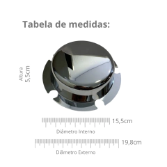 Imagem do Par Sobre Tampa Cromada Cubo Carreta 5 Furos Grande