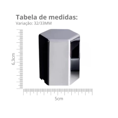 Kit com 24 Capa de Porca Cromada Húngara 32/33MM - Rubinho Auto Peças