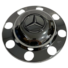 Imagem do Par Sobre Tampa Cromada Cubo MB Accelo Com Emblema