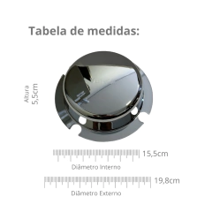 Imagem do Par Sobre Tampa Cromada Cubo Carreta 4 Furos Grande