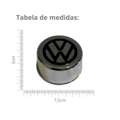 Par Sobre Tampa Cromada Cubo VW 3/4 Com Emblema