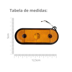 Kit com 6 Lanterna Lateral Facchini LED Bivolt Amarela