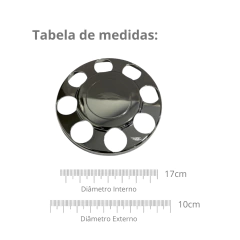 Par Sobre Tampa Cromada Cubo Ford Iveco 3/4 Sem Emblema