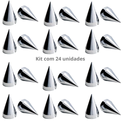 Kit com 24 Capa de Porca Cromada Americana 32MM - comprar online