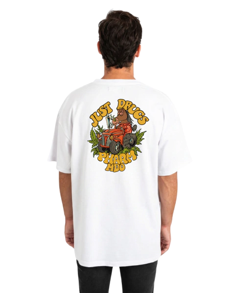 Remera oversize Pharm Blanca - comprar online
