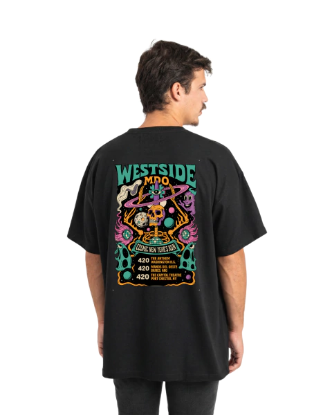 Remera Oversize Cosmic Negra - comprar online