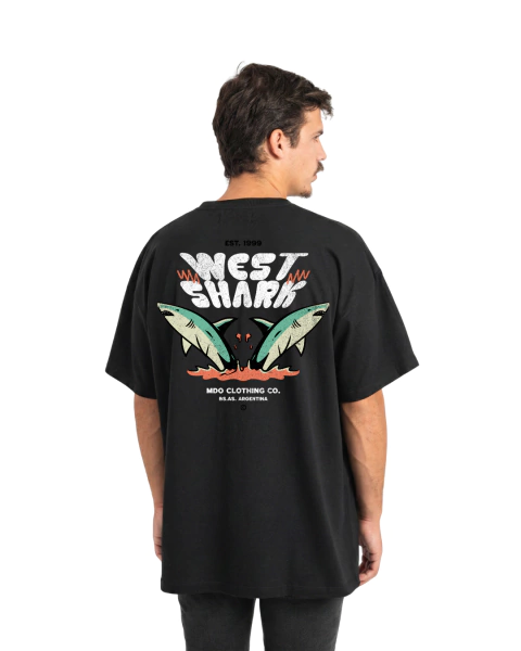 Remera Oversize West Shark Negro - comprar online