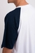 Remera Manga Rangla Blanco/Azul Oversize - tienda online