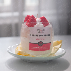 Vela Fresas con Crema