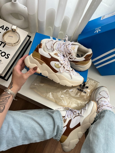 Tênis AD2053 Creme/Marrom Linha Premium - comprar online